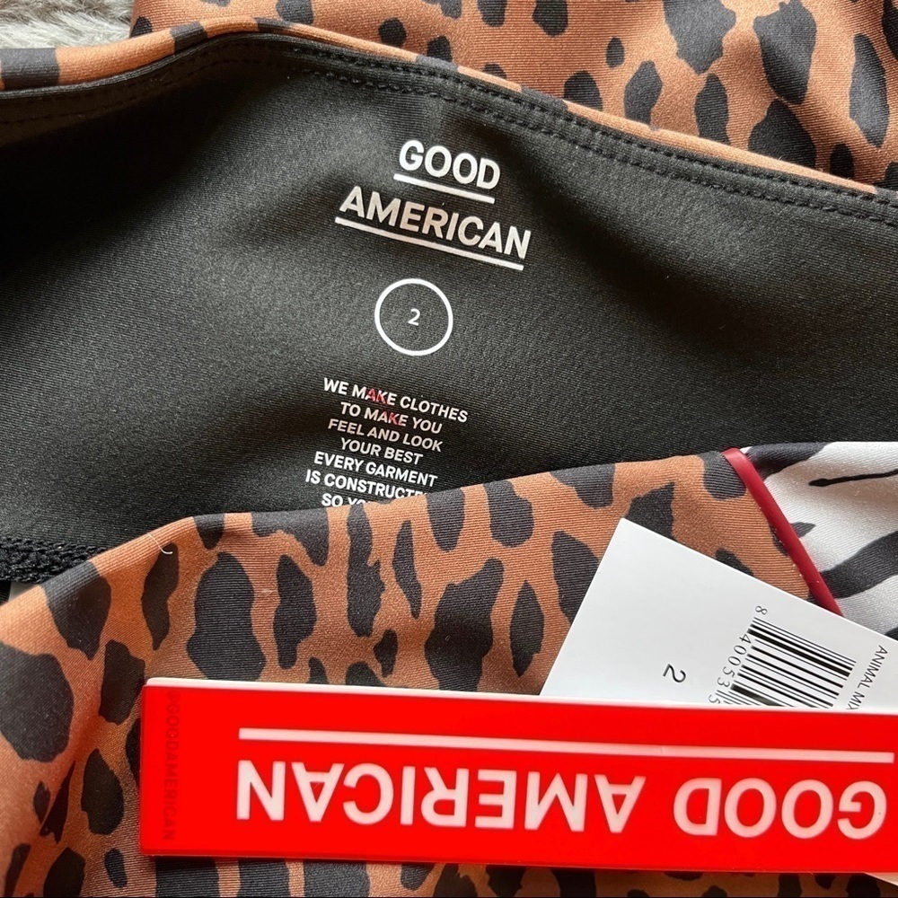 GOOD AMERICAN NWT Animal Mixed Block Leggings Size Medium in Animal Print - Picture 15 of 16